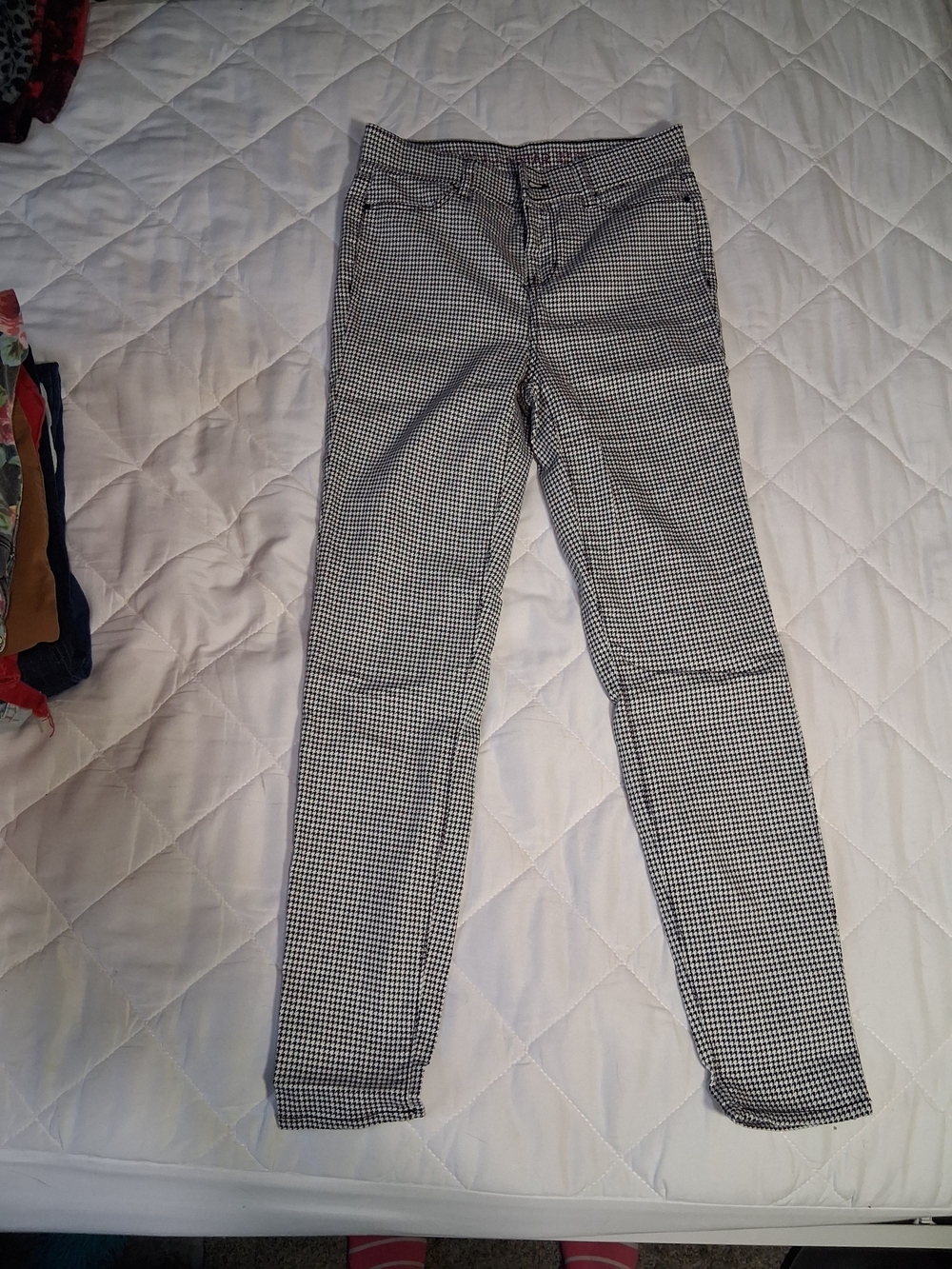 Vanilla Star Black & White Houndstooth Skinny Pants S